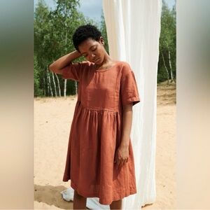 Anna Linen Smock Dress